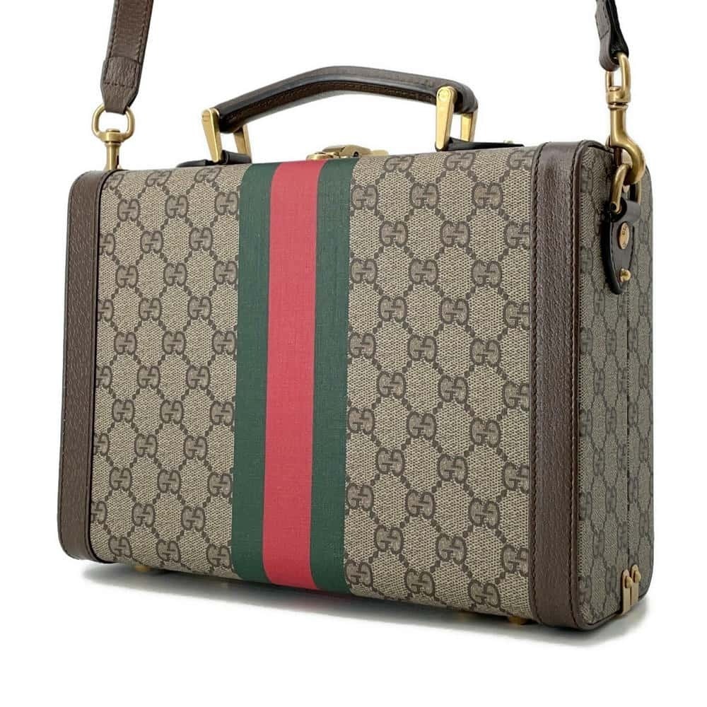 Gucci Savoy Handbag Beauty Case GG Supreme Shoulder Bag - Picture 2 of 12